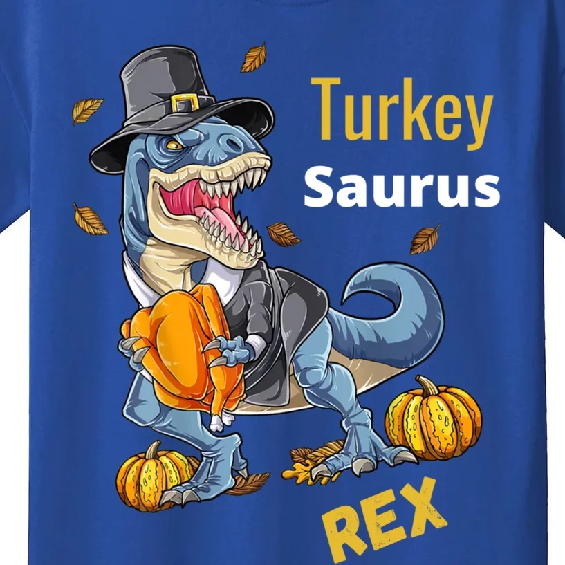 Turkey Saurus Tcute Giftrex Funny Pilgrim Dinosaur Thanksgiving Gift Kids T-Shirt