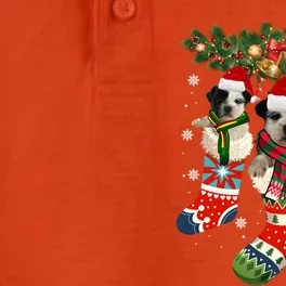 Three Shih Tzu In Sock Christmas Santa Xcute Giftmas Dog Funny Gift Dry Zone Grid Performance Polo