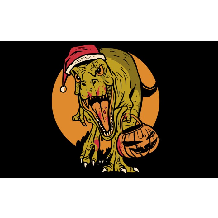 TRex Santa Trick Or Treating Halloween Funny Bumper Sticker