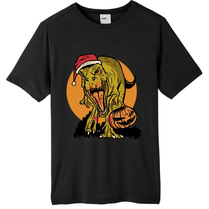 TRex Santa Trick Or Treating Halloween Funny ChromaSoft Performance T-Shirt