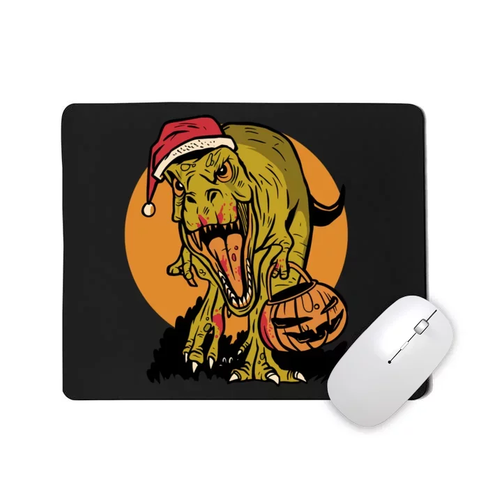 TRex Santa Trick Or Treating Halloween Funny Mousepad