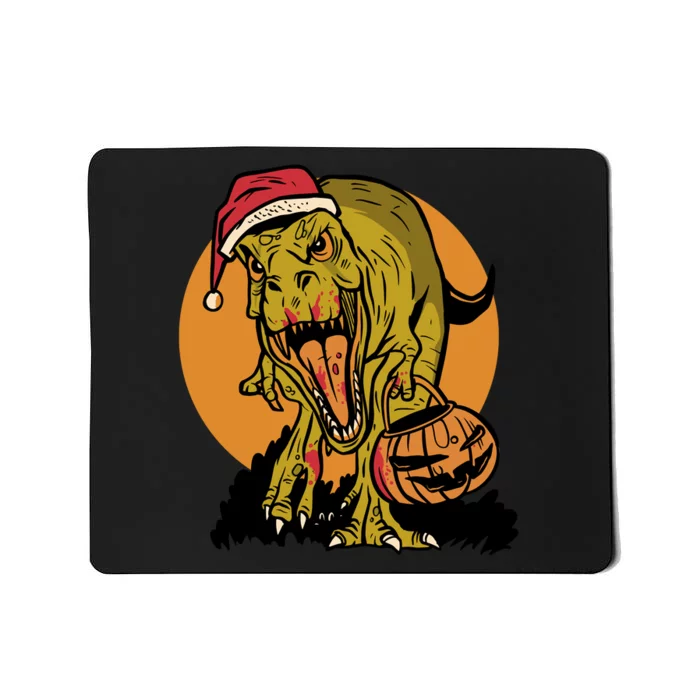 TRex Santa Trick Or Treating Halloween Funny Mousepad