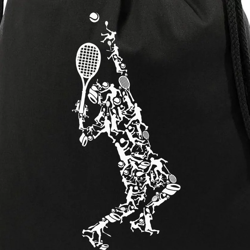 Tennis Silhouette Drawstring Bag