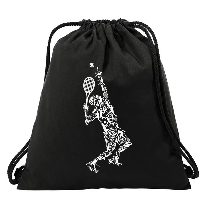 Tennis Silhouette Drawstring Bag