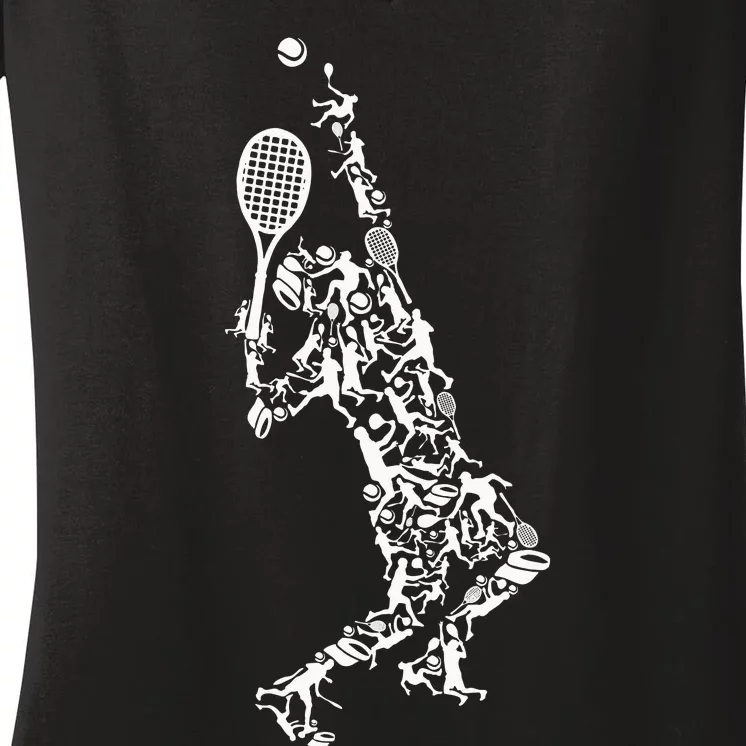 Tennis Silhouette Women's V-Neck T-Shirt