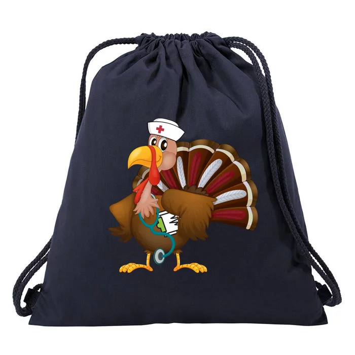 Thanksgiving Scrub Tops Turkey Nurse Gift Holiday Nursing Cool Gift Drawstring Bag