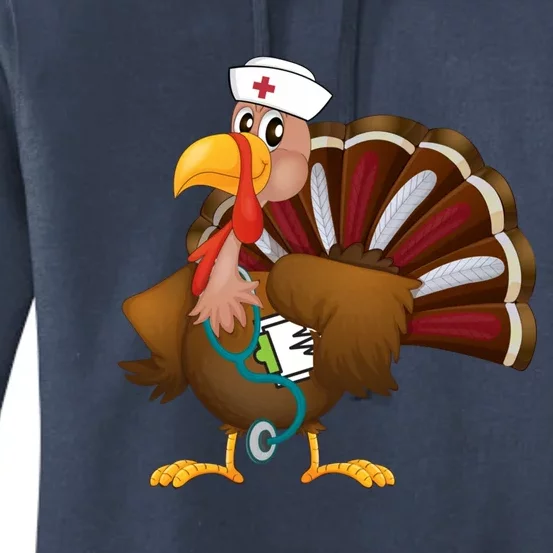 Thanksgiving Scrub Tops Turkey Nurse Gift Holiday Nursing Cool Gift Women's Pullover Hoodie