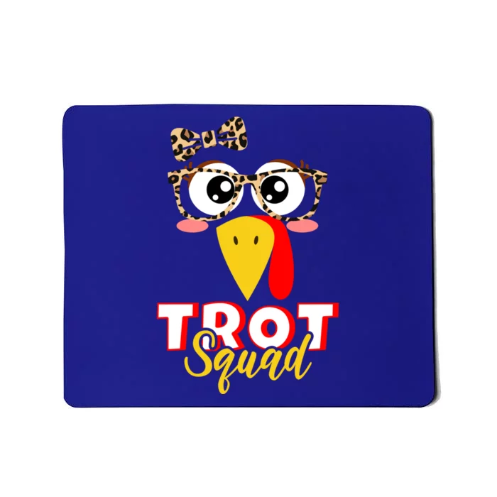 Trot Squad Thanksgiving Running Turkey Face Glasses Gift Mousepad