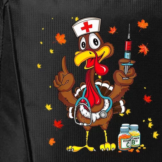 Thanksgiving Scrub Tops Women Turkey Nurse Holiday Nursing City Backpack