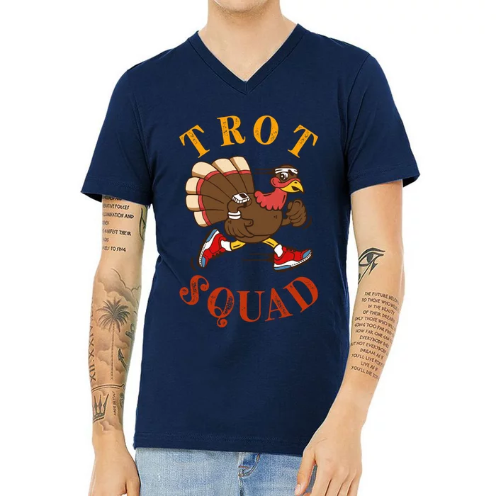 Trot Squad Thanksgiving Turkey Trot Costume V-Neck T-Shirt