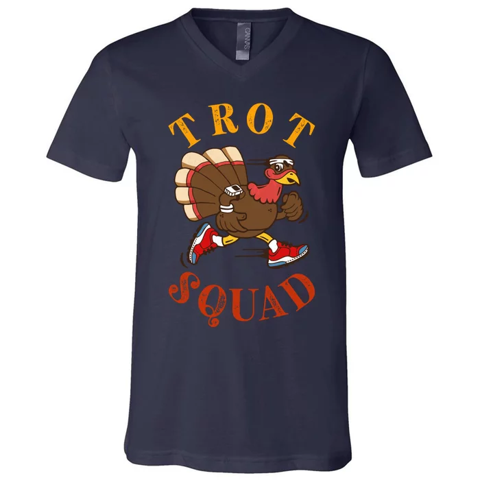 Trot Squad Thanksgiving Turkey Trot Costume V-Neck T-Shirt