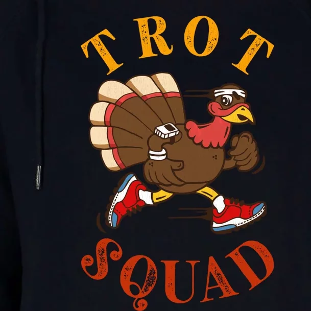 Trot Squad Thanksgiving Turkey Trot Costume Womens Funnel Neck Pullover Hood