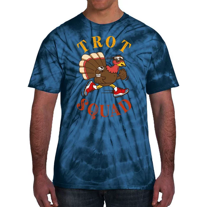 Trot Squad Thanksgiving Turkey Trot Costume Tie-Dye T-Shirt