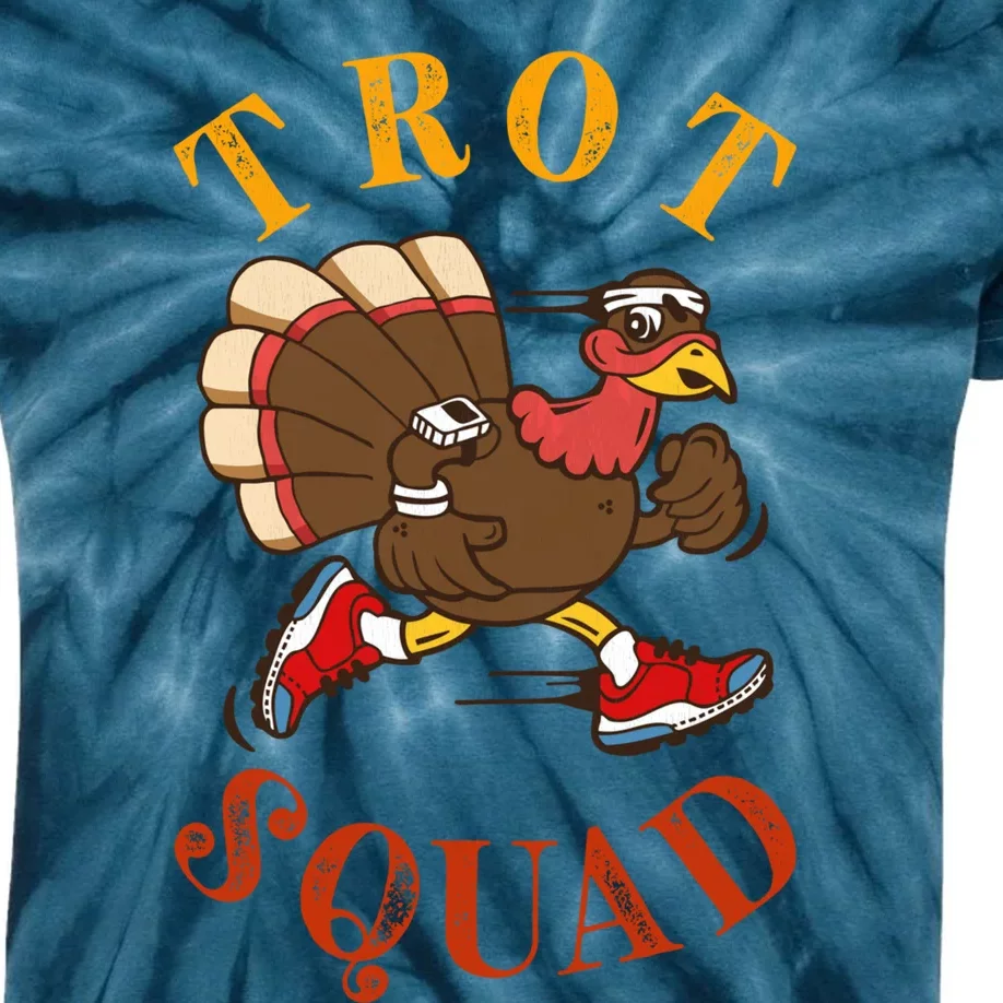 Trot Squad Thanksgiving Turkey Trot Costume Kids Tie-Dye T-Shirt