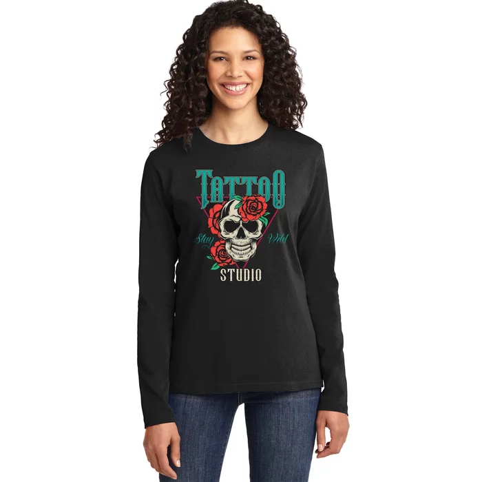 Tattoo Studio Ladies Long Sleeve Shirt