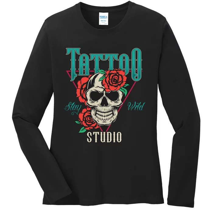 Tattoo Studio Ladies Long Sleeve Shirt