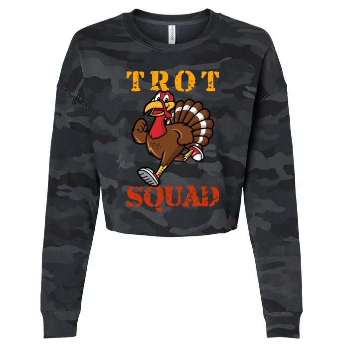 Trot Squad Turkey Mask Cropped Pullover Crew