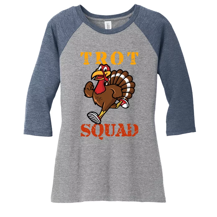 Trot Squad Turkey Mask Women's Tri-Blend 3/4-Sleeve Raglan Shirt