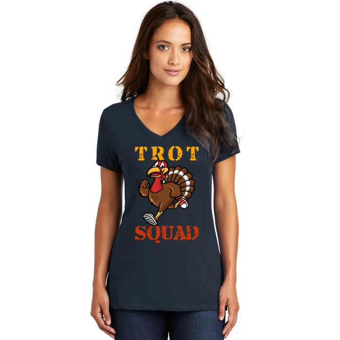 Trot Squad Turkey Mask Women's V-Neck T-Shirt