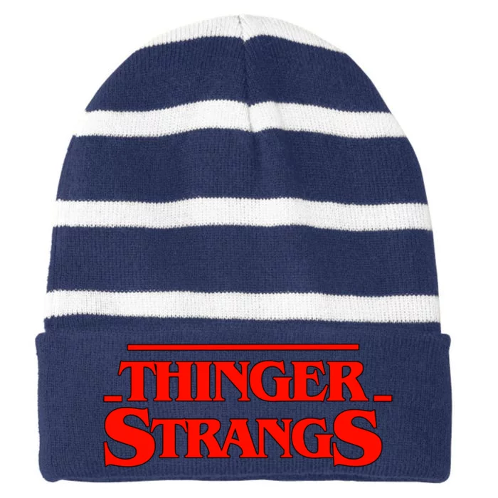 Thinger Strangs Striped Beanie with Solid Band