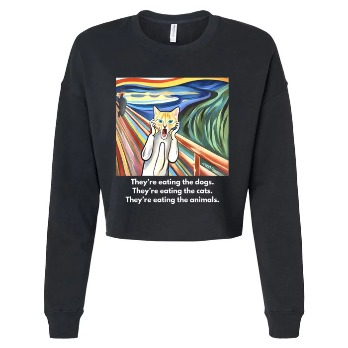 The Scream; TheyRe Eating The Dogs TheyRe Eating The Cats Cropped Pullover Crew