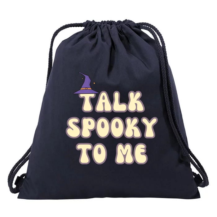 Talk Spooky To Me Funny Halloween Drawstring Bag