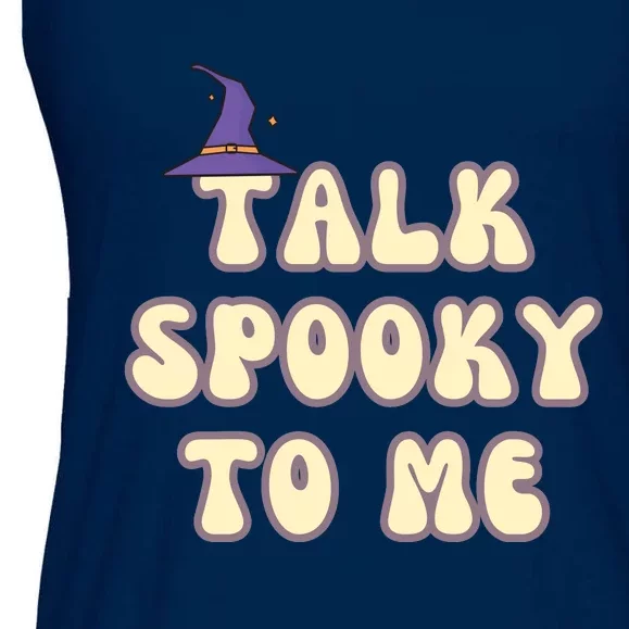 Talk Spooky To Me Funny Halloween Ladies Essential Flowy Tank