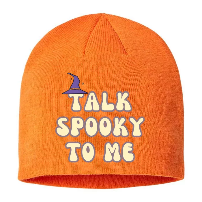 Talk Spooky To Me Funny Halloween 8 1/2in Sustainable Knit Beanie