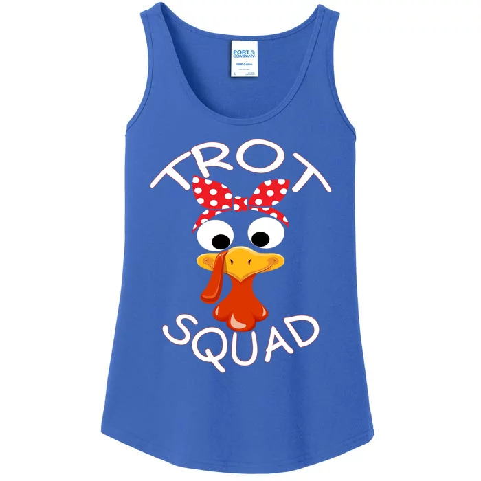 Trot Squad Turkey Thanksgiving Turkey Face Family Matching Gift Ladies Essential Tank