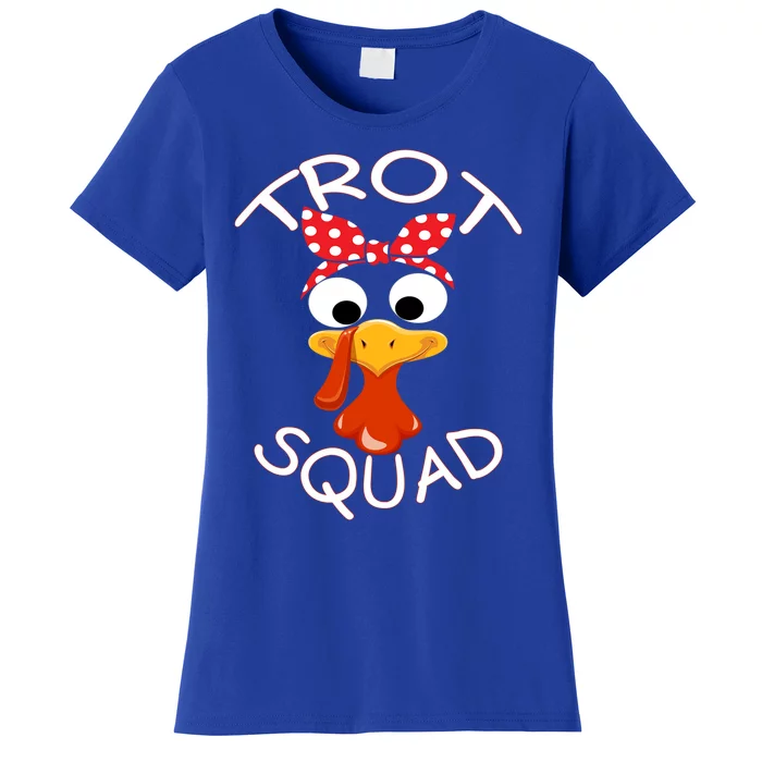 Trot Squad Turkey Thanksgiving Turkey Face Family Matching Gift Women's T-Shirt