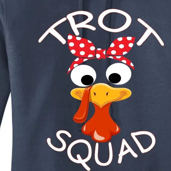 Trot Squad Turkey Thanksgiving Turkey Face Family Matching Gift Women's Pullover Hoodie