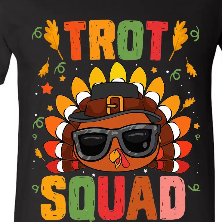 Trot Squad thanksgiving turkey trot 5k Running Marathon 2021 V-Neck T-Shirt