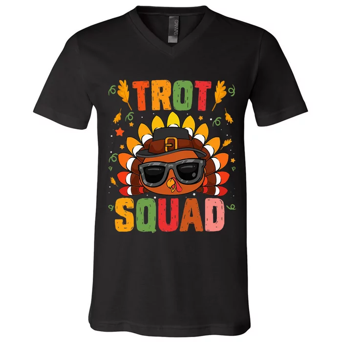 Trot Squad thanksgiving turkey trot 5k Running Marathon 2021 V-Neck T-Shirt