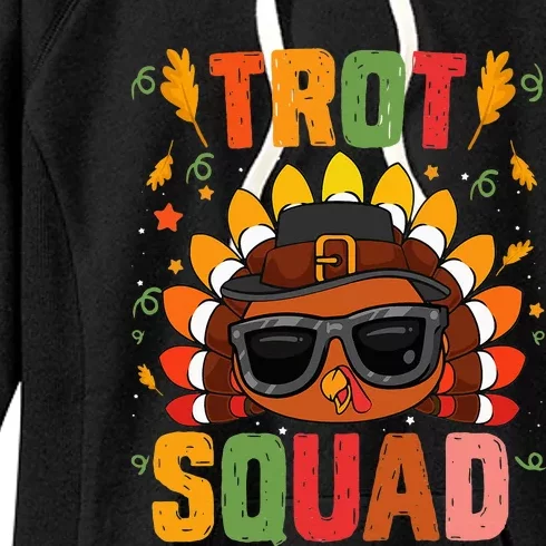 Trot Squad thanksgiving turkey trot 5k Running Marathon 2021 Women's Fleece Hoodie