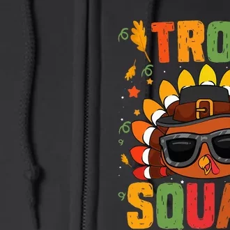 Trot Squad thanksgiving turkey trot 5k Running Marathon 2021 Full Zip Hoodie