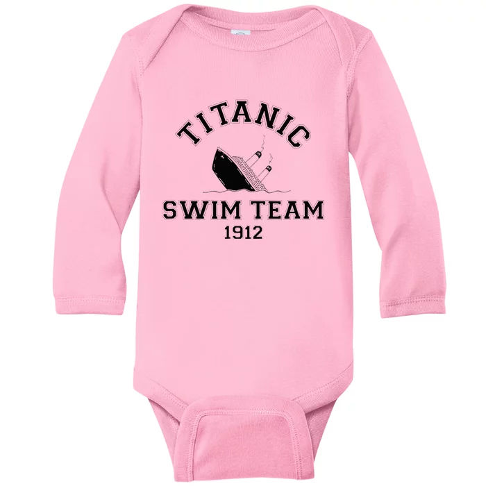 Titanic Swim Team Sports History Buff Sarcastic Baby Long Sleeve Bodysuit