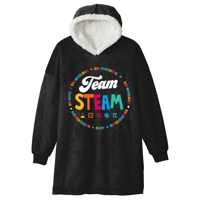 Team STEAM Teacher Back to School STEM Special Pre-K 1st Hooded Wearable Blanket