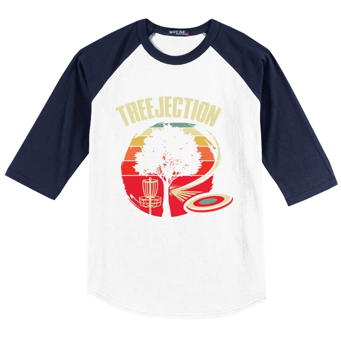 Treejection Stupid Tree Disc Golf Ultimate Frisbee Golf Cool Gift Baseball Sleeve Shirt