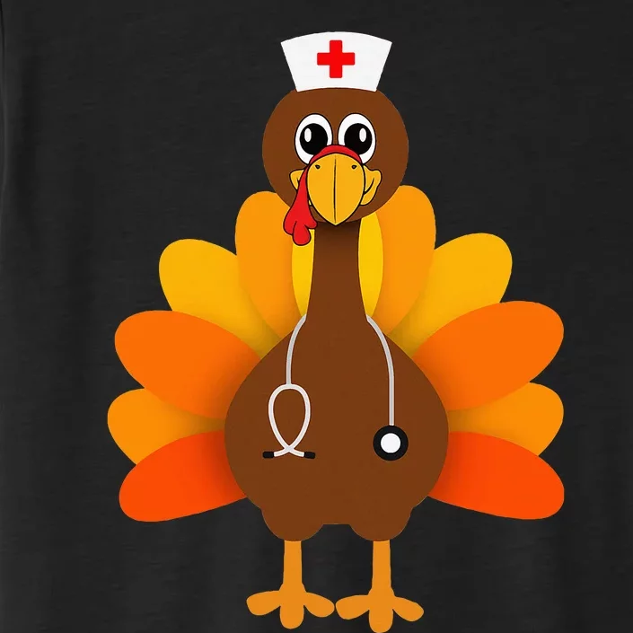 Thanksgiving Scrub Tops Women Turkey Nurse Holiday Nursing ChromaSoft Performance T-Shirt