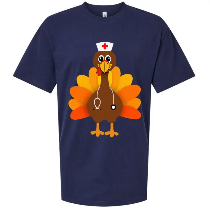 Thanksgiving Scrub Tops Women Turkey Nurse Holiday Nursing Sueded Cloud Jersey T-Shirt