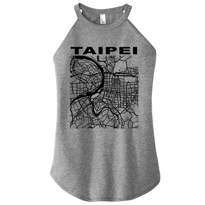 Taiwan Souvenir Taipei City Street Map Gift Women’s Perfect Tri Rocker Tank