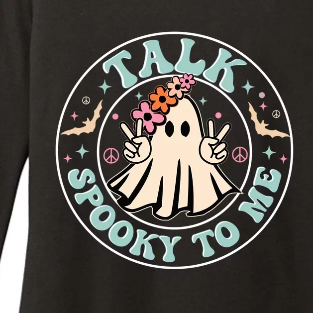 Talk Spooky To Me Cute Funny Groovy Halloween Cool Gift Womens CVC Long Sleeve Shirt