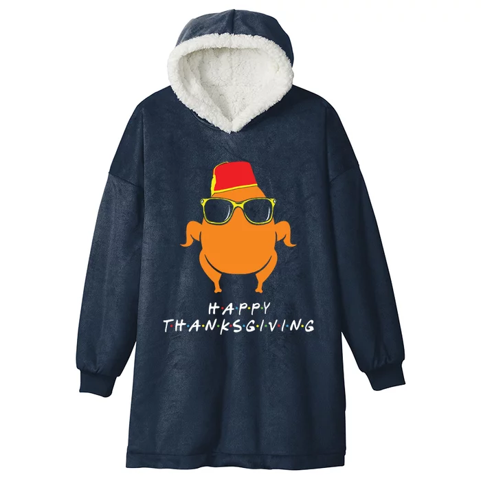 Thanksgiving Shirt Turkey Head Funny Gift For Friends Hooded Wearable Blanket