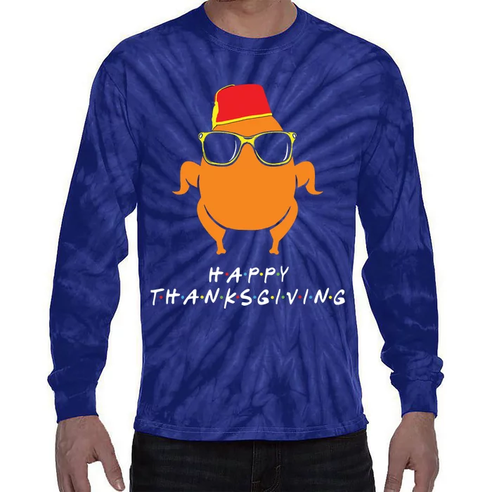 Thanksgiving Shirt Turkey Head Funny Gift For Friends Tie-Dye Long Sleeve Shirt