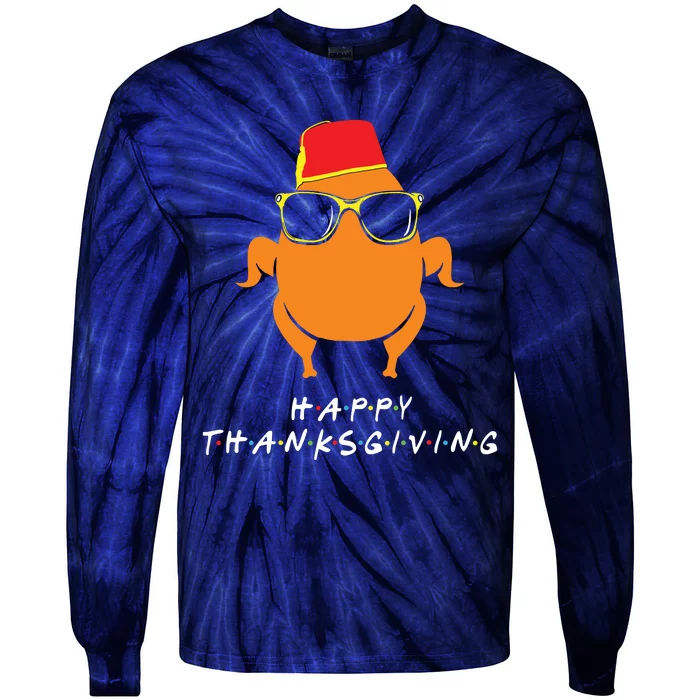 Thanksgiving Shirt Turkey Head Funny Gift For Friends Tie-Dye Long Sleeve Shirt