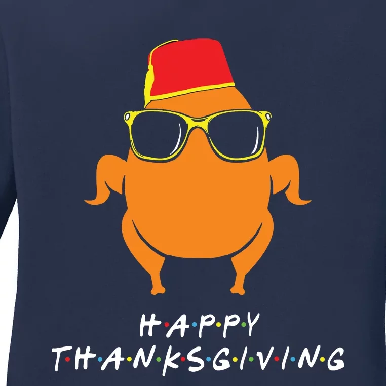 Thanksgiving Shirt Turkey Head Funny Gift For Friends Ladies Long Sleeve Shirt