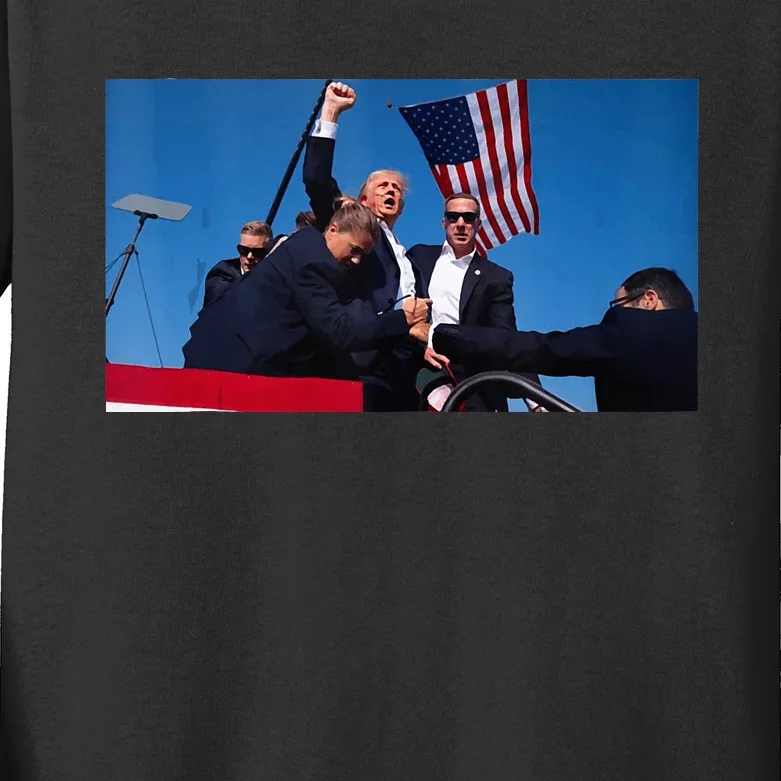 Trump Shooting Kids Long Sleeve Shirt