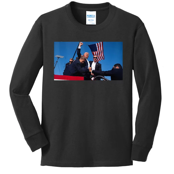 Trump Shooting Kids Long Sleeve Shirt