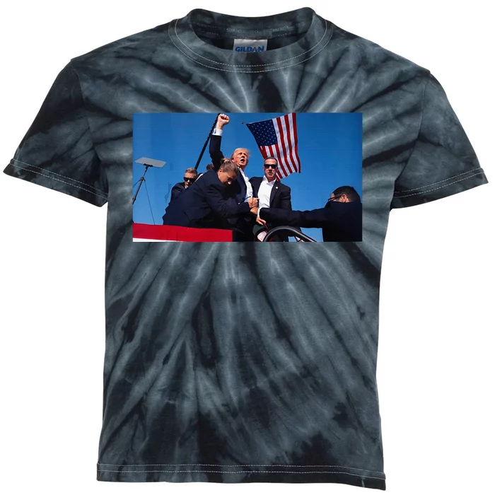 Trump Shooting Kids Tie-Dye T-Shirt