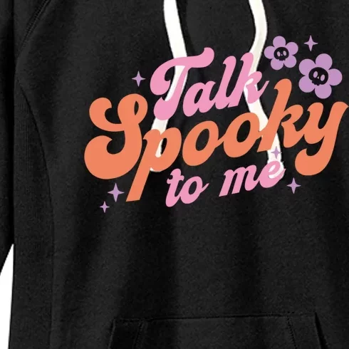 Talk Spooky To Me Floral Groovy Halloween Costumes Gift Women's Fleece Hoodie